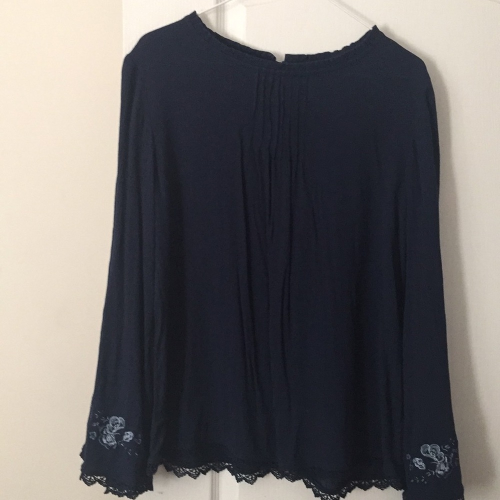 Navy blue vintage style Blouse